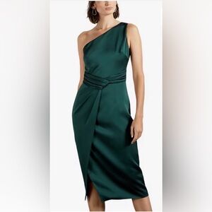 NWT Ted Baker One Shoulder Green Dress